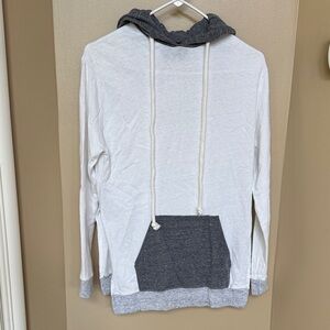 Monrow White&Gray XS lightweight Hoodie Pocket&slits on sides good condition